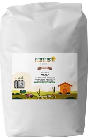 ECO Terre de Diatomée Micronisée 20kg | Écologique, pour Animaux | Non calcinée, Diatofeed Micronisée certifiée pour la production Biologique, Sécurité, Qualité et l'engagement depuis 2015