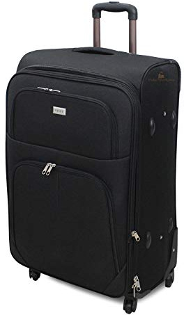 Valigeria.shop ORMI trolley gigante XXL da stiva grande extra large 4 Ruote espandibile in profondità (Nero, XXL (85x35x52))
