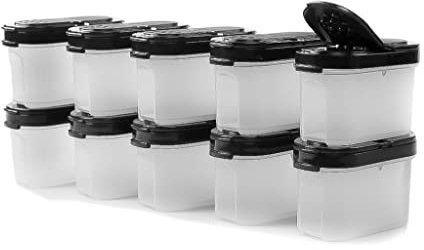 Tupperware Gewürz-Zwerge 120 ml (10) schwarz Gewürz Behälter Gewürzbehälter klein