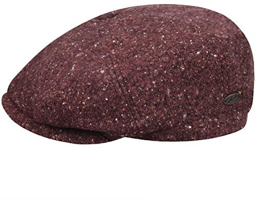 Bailey 1922 Currin Tweed Flatcap Schirmmütze Ballonmütze Wintercap Herren - mit Schirm Winter Herbst-Winter - S (54-55 cm) Bordeaux