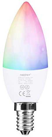 LGIDTECH FUT108 4W E14 LED 2.4GHz Candle Light Bulb AC100-240V RGB+CCT Color and Temperature Changeable,Memory Function.Smartphone APP Control via Gateway(Excluded)