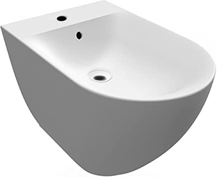 BIDET FILO MURO DES CM. 58 FISSAGGI NASCOSTI Erogazione Rubinetto