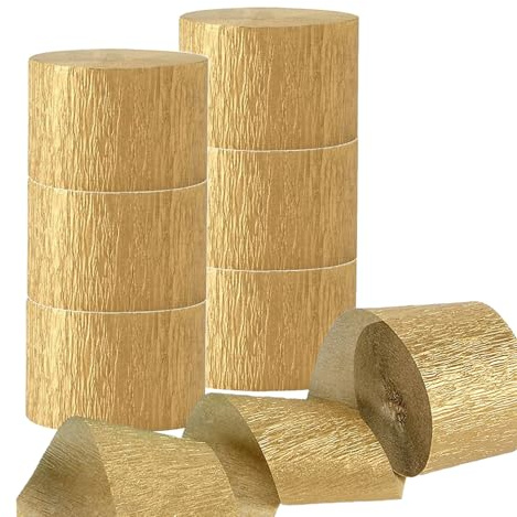 CC wonderland zone 12 Rolls Kreppbänder Golden, Krepp-Bänder Party Streamer Feier Dekoration,jeweils 4.5CMx25M