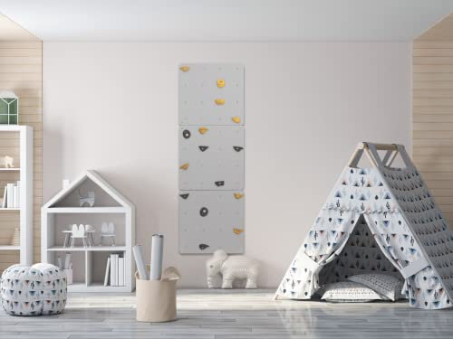 Violove KLETTERWAND VIO CRUX, Kletterwand für Kinder, Indoor-Klettern, Kinderzimmer, 3X Platte (GRAU)