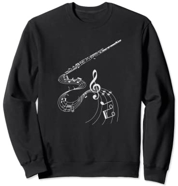 Querflöte Flöte Flötenspieler Musiker mit Noten Sweatshirt