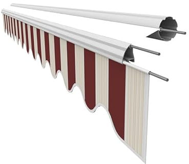 Leudus Markisen Volant Markisenbespannung Sonnenschutz Ersatzstoffe 3.35m*23cm SPD061 Sonnenmarkise fertig genäht