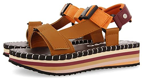 GIOSEPPO Sandalias Beige con Suelo Multicolor y Tiras Cruzadas para Mujer sopretan