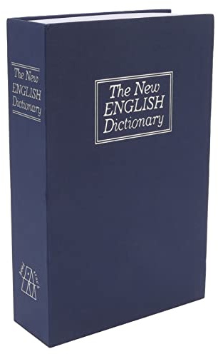 Caja fuerte en forma de libro caja fuerte portátil caja fuerte con llaves para joyas, dinero, documentos, 16 x 24 x 5,5 cm(azul)