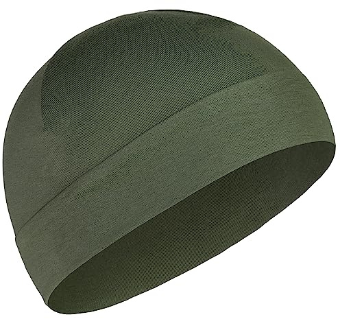 Enter the Complex® Berretto da ciclismo sotto casco, donna e uomo, in cotone, cappello da sonno, cappello da corsa, cappello sottile con teschio, copricapo, Oliva, S/M