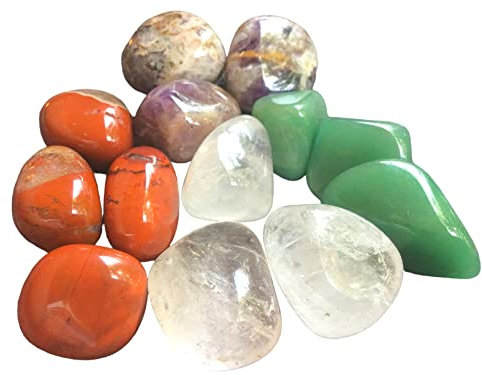 Steinfixx Premium Edelstein-Quellwasser-Set Konzentration | Trommelsteine zur Energetisierung von Trinkwasser | 21 Seiten Anleitung | echte Heilsteine | Wasserbelebung