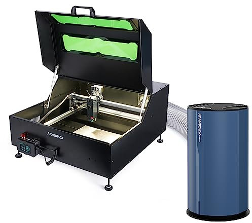 ATOMSTACK B1 Schutzbox mit D2 Luftreiniger, B1 Gehäuse Lasergravierer Schutzbox Air Purifier für Lasergravur-Schneidemaschine, 99,97% Reinigungsrate, mit Auspuffrohr