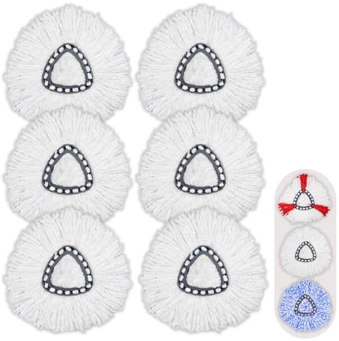 6 Pack Mop Head Replacement Compatible for vileda Triangle Swivel Mops - Mop heads replacement