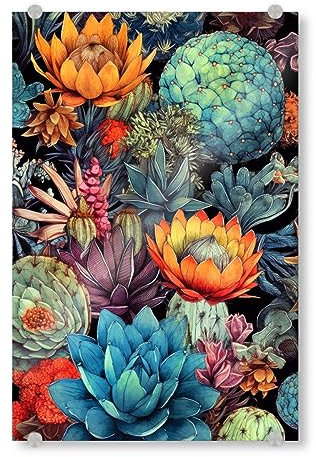 artboxONE Acrylglasbild 30x20 cm Natur Sukkulenten und Kakteen D - Bild sukkulenten Blumen Blumen