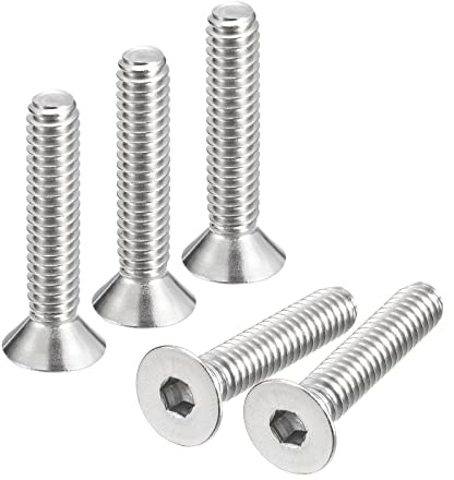 QUARKZMAN 10Stk 1/4-20x1-1/4 Flach Senkkopf Steckdose Kappe Schrauben 304 Edelstahl Sechskant Steckdose Flachkopf Schrauben Senkkopf Bolzen