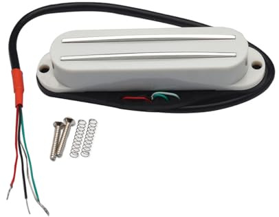 ROZILO White Alnico 5 Hot Rail Humbucker Single-Coil-Size Pickup 9-10K Humbucker für ST Single Size Pickup E-Gitarre
