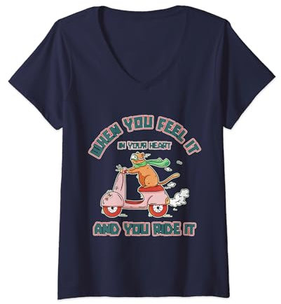 Damen Motorradfahrt live heute Nervenkitzel von Speedbikern Pick Getriebe T-Shirt mit V-Ausschnitt