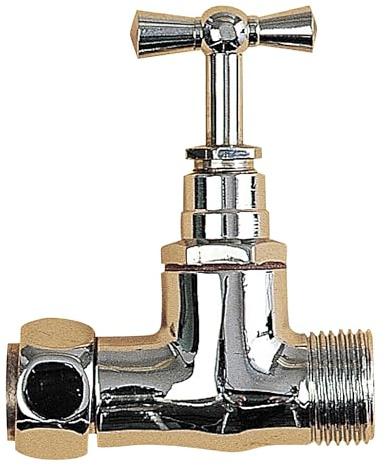 Wirquin 10724125 Robinet d'Arrêt Droit Chromé | Laiton chromé, à visser R26, compatible chasse d'eau WC, compatibilité universelle