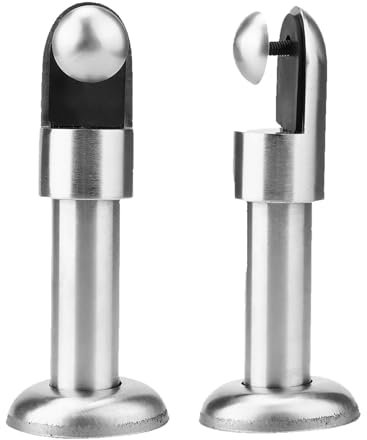 Gsycle 2 Pcs Toilet Cubicle Legs, Adjustable Legs 12-18mm Toilet Partition Foot Stainless Steel Toilet Cubicle Fittings Legs Support Feet Toilet Partition Hardware with Accessories