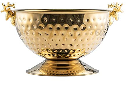 Eiskübel Eiskübel für Partys, Hirschkopf-Eiskübel aus Edelstahl, großes goldenes Champagnerbecken, Bar-KTV-Eisweinkübel, hochwertige Dekoration, geeignet für Familienbars, gekühltes Bier und Cham