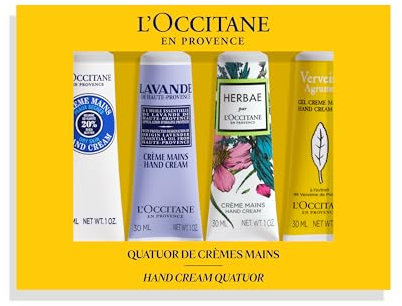 L'OCCITANE - Set mit 4 Handcremes - Sheabutter, Lavendel aus der Haute-Provence, Herbae und Eisenkraut - In Frankreich hergestellt
