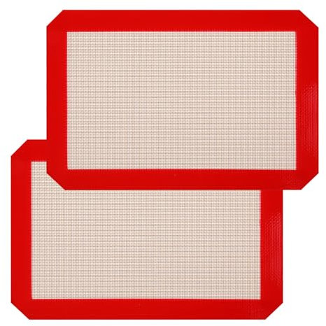 2 Pezzi Tappetino da Forno in Silicone 20 x 30 cm Tappetino da Cucina in Silicone Rivestimento Antiaderente Tappetino per Pasta Tappetino da Forno Antiscivolo Accessori per Forno da Cucina