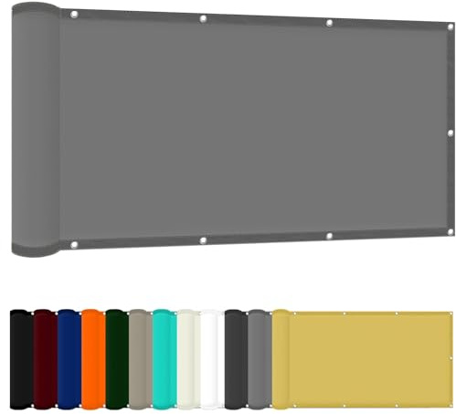 Sun Segel Sonnensegel 65 x 400 cm PES Windschutz Sonnensegel Quadrat Uv-Schutz-Polyestergewebe mit Seil Beschattungsnetz für Pool Schwimmbad Und Gewächshaus, Hellgrau