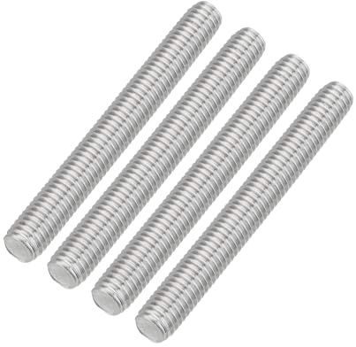 QUARKZMAN 4 Stück Gewindestangen, M8 x 65mm, 304 Edelstahl, Gewindestab mit metrischem Vollgewinde, M8-1.25 Gewindestift für Möbel- und Maschinenmontage