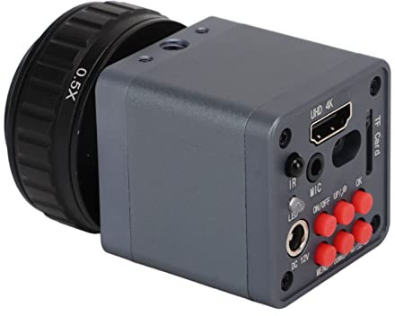 USB-Videomikroskopkamera, 41 MP 4K 2160P HD Industrie-Videomikroskopkamera mit C-Mount-Adapterobjektiv für Bildungsforschungslabor, Kompatibel mit Windows und Linux (EU-Stecker)