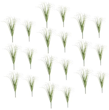 ULDIGI 20pcs Artificial Grass Stems and Shrubs Deep Green 30cm 40cm Synthetic Faux Plants Lifelike Greenery Decoration for Indoor and Outdoor Home Garden Office