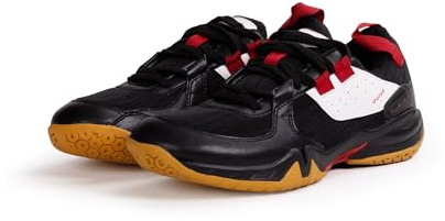 Quive Bounce Badminton Tennis and Squash Shoes Non-Marking Anti-Slip and Breathable Trainers Mens Indoor and Outdoor Court Shoes (Black, UK Footwear Size System, Adult, Men, Numeric, Medium, 7)