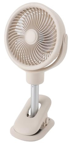 WOOXGEHM Ventilador con Clip Recargable, Telescópico de 4 Velocidades, USB Silencioso, Portátil, Pequeño Ventilador de Escritorio Oscilante con Clip con Luz Nocturna LED para el Hogar, Camp