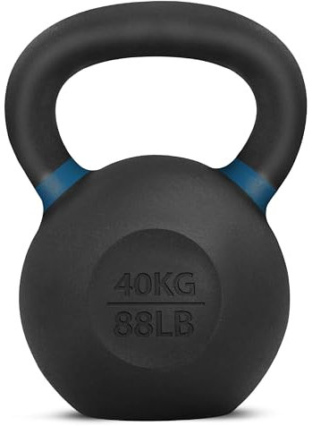 Yes4All Kugelhantel, 40 kg, pulverbeschichtete Gusseisen-Kugelhanteln für Krafttraining, Konditionierung, Schaukeln, Kniebeugen und Ganzkörpertraining im Heim-Fitnessstudio – Tiefblau