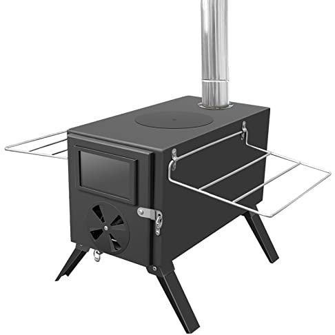 SIBOMTEX Outdoor Camp Tent Fewood Stove Portable Wood Burning Stove Multifunctional Fewood Burner with Detachable Chimney
