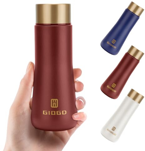 Piccola bottiglia d'acqua in acciaio da 180 ml, per bevande calde, borraccia termica in acciaio inox (rosso)