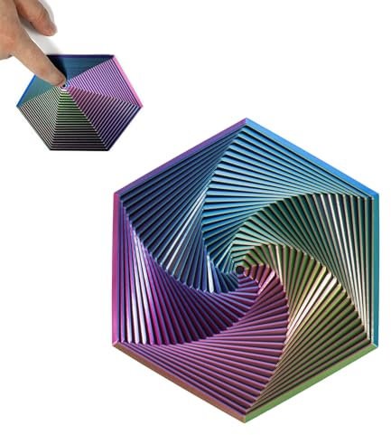 JINJUMEI Fractal Fidget Hexagon Spiral Toys Fingertip Decompression Toy Toy för anti-ångest och stresslindring, fingertoppsleksaker med visuell illusion för stress och ångest