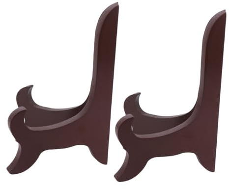 VOSAREA 2pcs Plate Holder Display Stand Decorative Plate Photo Frame Showcase Rack for Tabletop for Kitchen Dining and Living Display