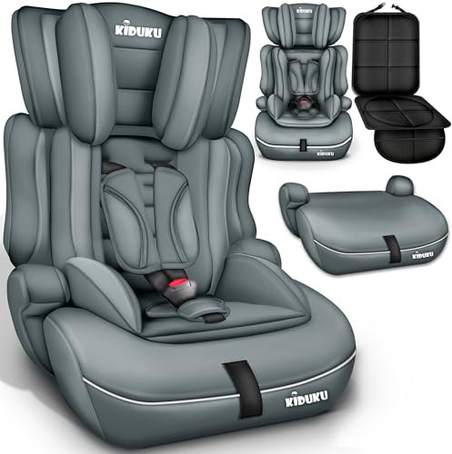 KIDUKU® Kindersitz 9-36 kg (1-12 Jahre) mit Kindersitzunterlage - Autositz ECE R129/03, Gruppe 1/2/3 Autokindersitz Kinderautositz