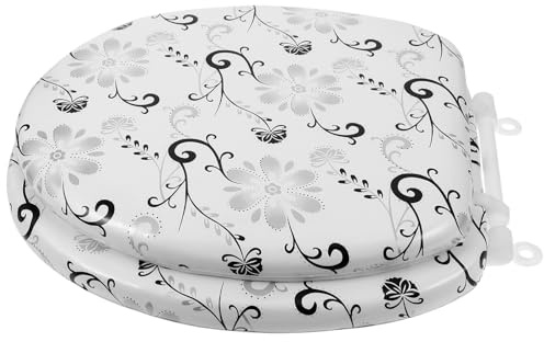 KONTONTY Cojín de Inodoro Reutilizable de Pvc y Silicona, Diseño de Flor, Lavable, Suave Cobertura Total para Baño Doméstico