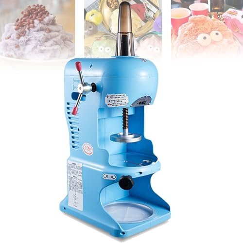 Tritaghiaccio elettrico e macchina per granite, macchina per granite commerciale da 350 W con lame regolabili per feste, eventi, bar, negozi di tè e latte, hotel e ristoranti,Blue
