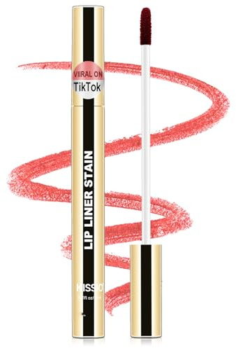 KISSIO Crayon à lèvres anti-transfert, durable et imperméable, tatouage de teinte, tache de maquillage naturelle, finition mate