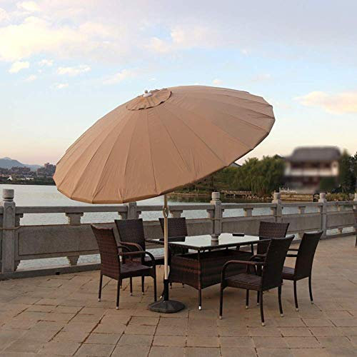 Parasol, 270 cm Cherie Sun, 24 côtes en Fibre de Verre, Parapluie de Table avec mécanisme d'inclinaison, pour Les Jardins en Plein air, Le Balcon Le Patio, Base Non Incluse