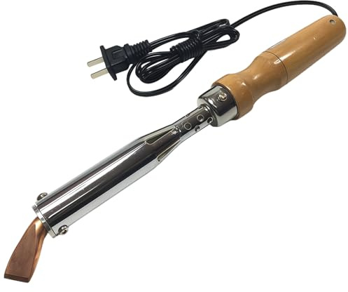 Soldador con mango de madera, 100 W, resistente con carcasa de metal, puntas reemplazables, ideal para manualidades y electrónica de bricolaje