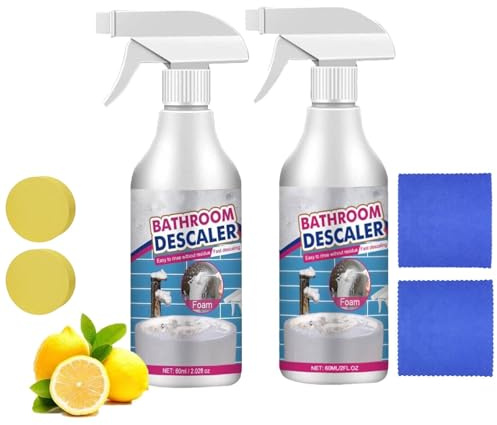 Reiniger Für Hartnäckige Flecken, Bathroom Descaler Schaum, Duschreiniger Gegen Kalkablagerungen, Badezimmer-Entkalker-Spray, Multifunktional Duschkabinenreiniger, Allzweck-Reinigungsschaumspray (2)