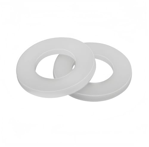 Rummyluck Nylon Blanco Arandela, Arandelas Planas de Plastico M6x25x2.0 mm (20 pcs)