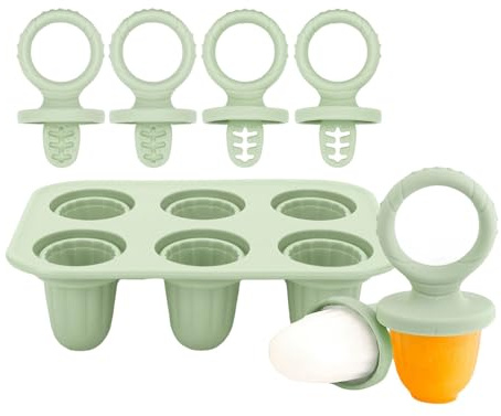 JSGHGDF 2. Moldes de silicona de grado alimenticio para mordedores de bebé de 6 piezas para golosinas y alivio, fácil diseño, apto para lavavajillas, para hacer cubitos de hielo