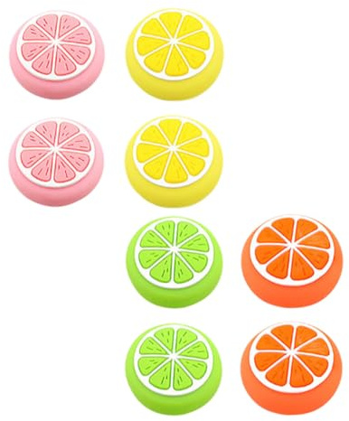Zerodeko Tapas de Joystick de Silicona en Forma de Limón, 8 Piezas Multicolor, Cubiertas Antideslizantes para Pulgar, Protectores de Botones para Mando, Accesorios Gamer Color Aleatorio