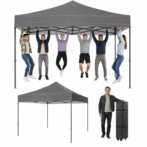 Aoxun Faltpavillon 3x3m Wasserdicht Pop Up Pavillon Rollentasche | Wasserdichter 3x3m Pop Up Faltpavillon mit Rollentasche und Sandsäcken für schnellen Schutz im Garten oder beim Camping