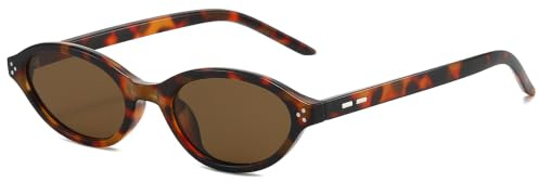 Long Keeper Polarized Oval Sunglasses - Women Small 90s Y2K Sunglasses Retro Narrow Cat Eye Sun Glasses Sunnies UV400 for Travel Driving