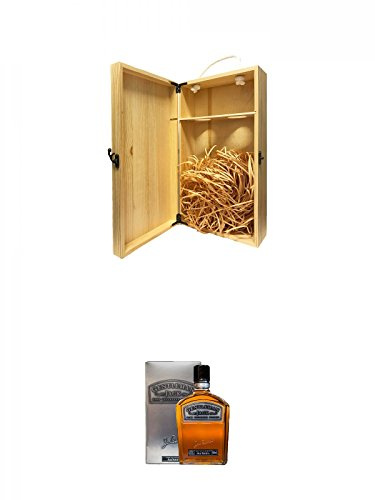 1a Whisky Holzbox für 2 Flaschen mit Hakenverschluss + Jack Daniels Gentleman Jack 0,7 Liter
