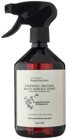 Read the Label London Multi Surface Cleaner 500ml - Eucalyptus Dives & Geranium Scented Non Bio & Skin Sensitive Friendly Floor Cleaner, Essential Oils, Plant Based Vegan & Paraben Free